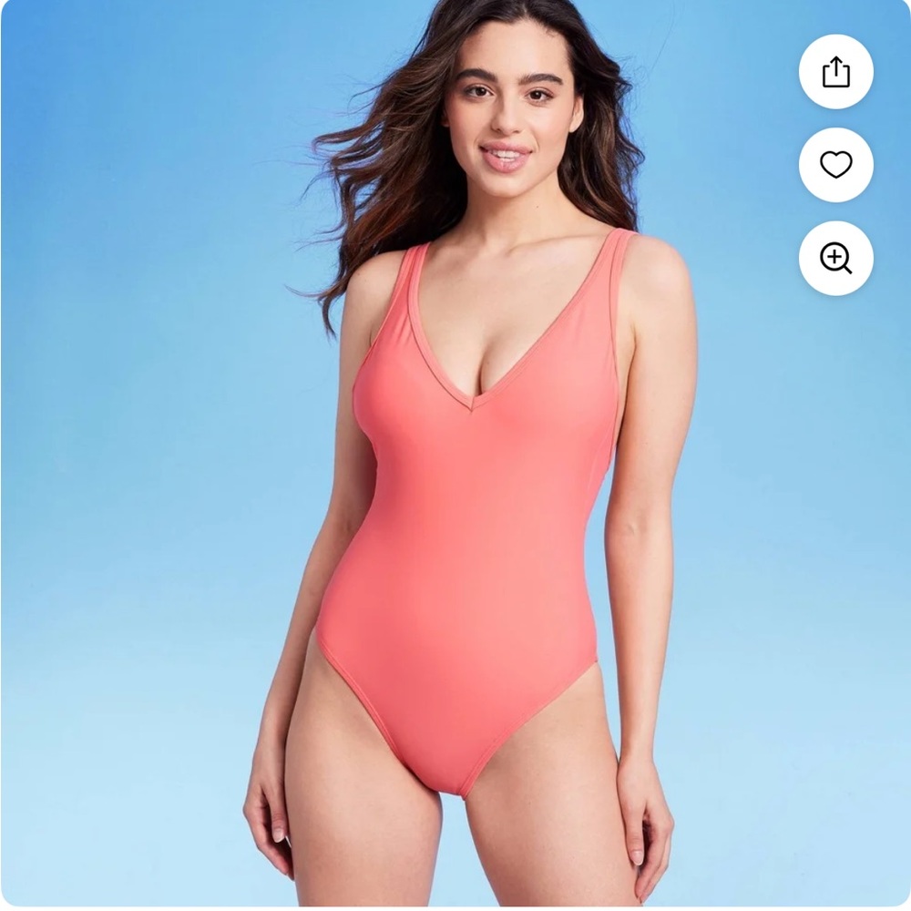 NWT Kona Sol peach orange one piece swimsuit